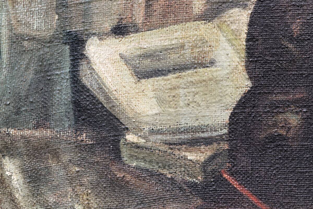 Oil on canvas, studio decor, signed, 1928