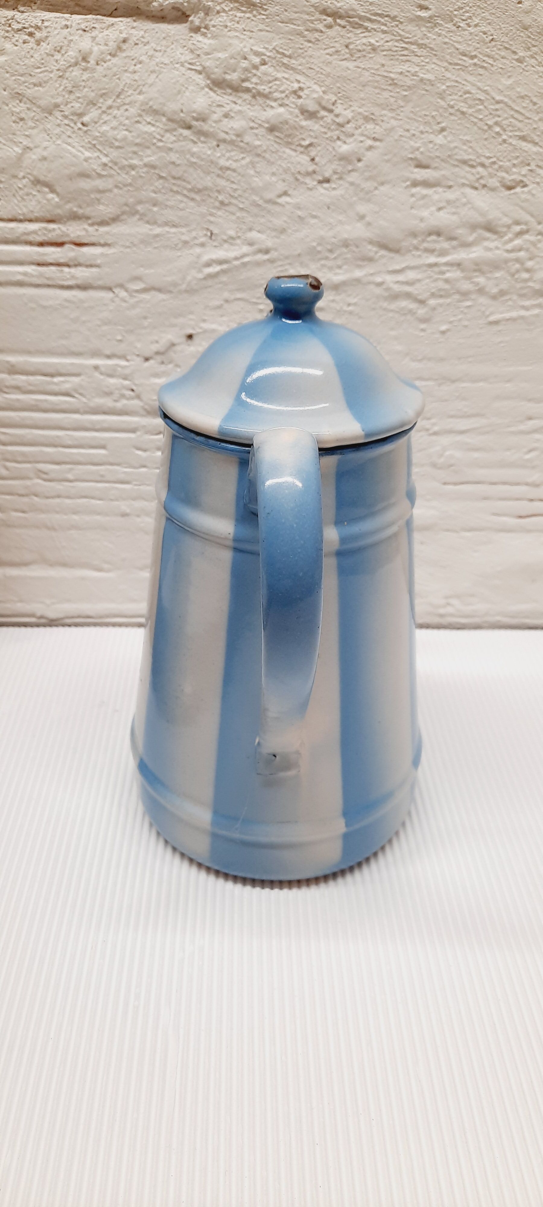 Blue enamelled coffee maker