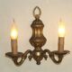 Pair Traditional French Vintage Heavy Brass Empire Style Double Wall Lights