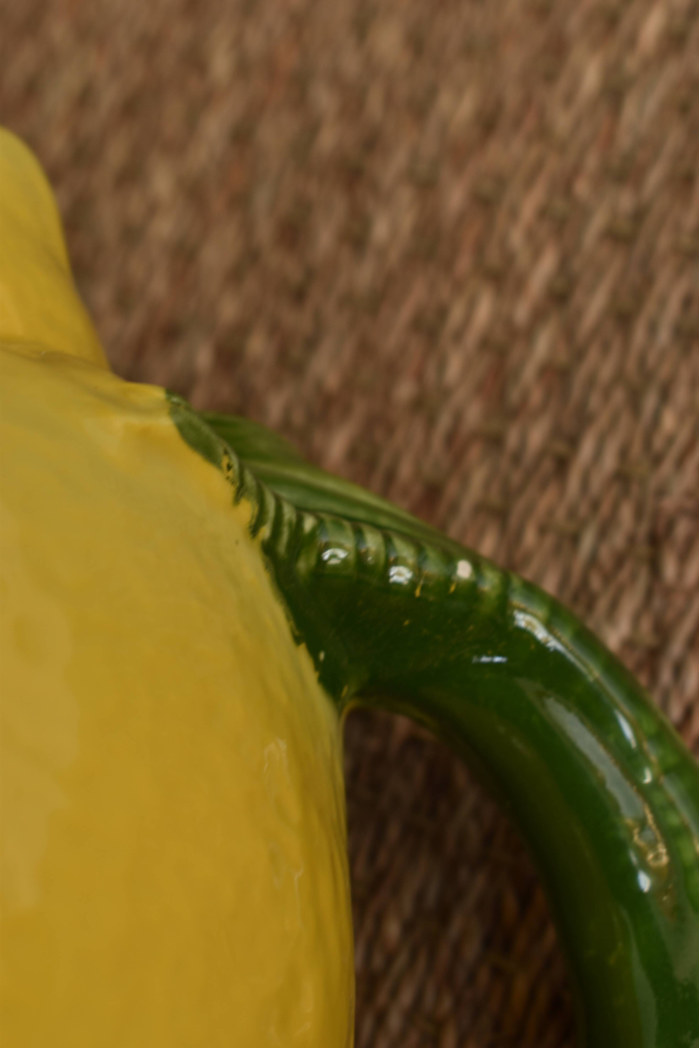 Vintage lemon pitcher barbotine