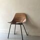 Barrel chair wood & metal by Pierre Guariche for Steiner Paris 1950