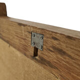 Miroir mural brutaliste en chêne massif Belgique années 1970 60x70cm