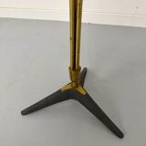 Ancien lampadaire amphore laiton et fibre design des années 60 vintage