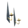 Pair of vintage Arlus 1950 modernist metal brass sconces