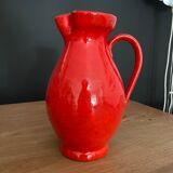 Large pitcher, red glazed ceramic decanter