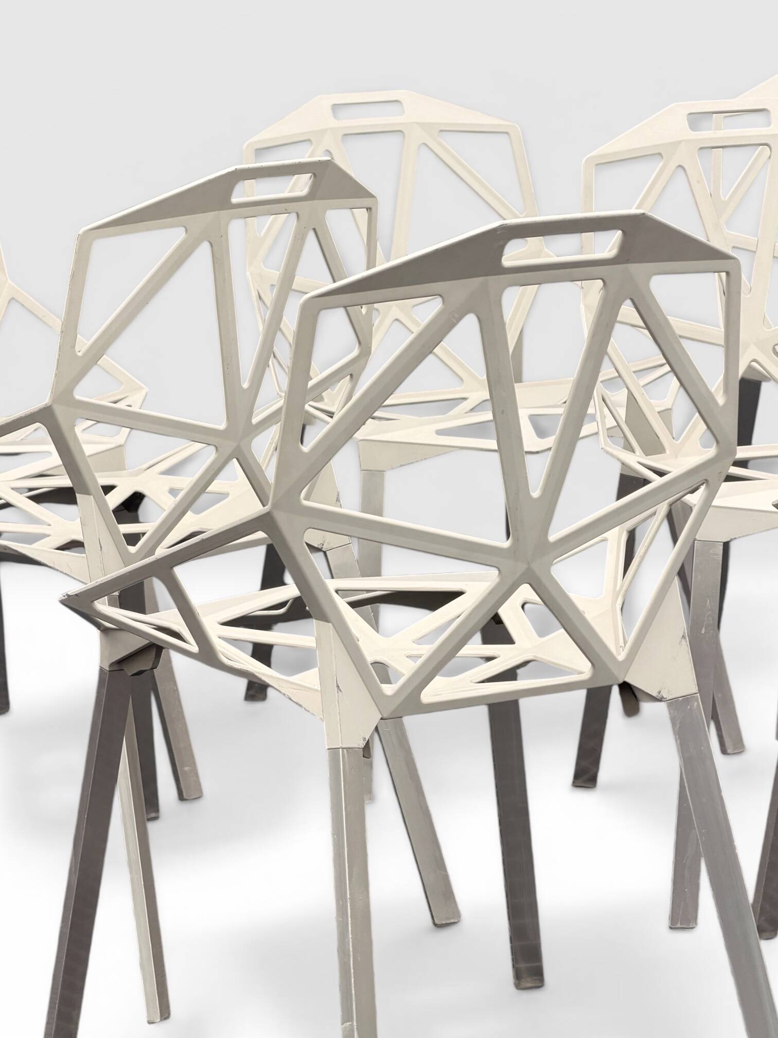 Set of 4 Chair One Cream Chairs – Magis (Louvre Origin)