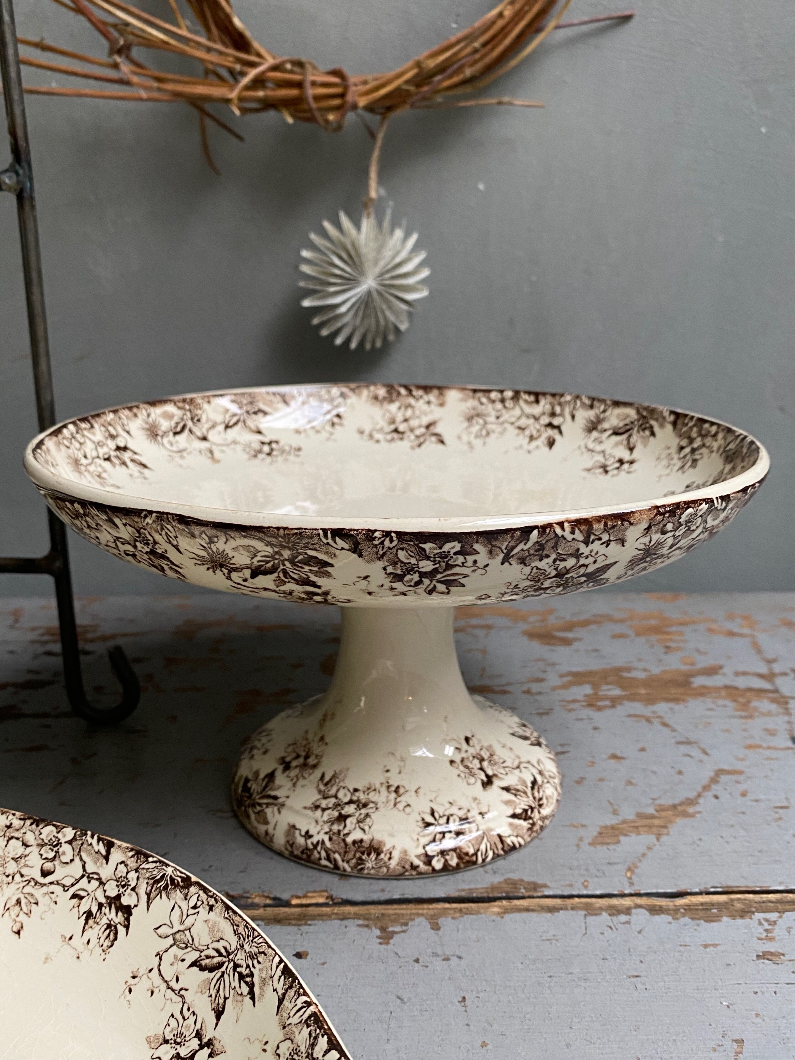 Compotier and ravier earthenware of Sarreguemines