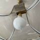Italian suspension lamp in smoked glass and brass from the 1970s.