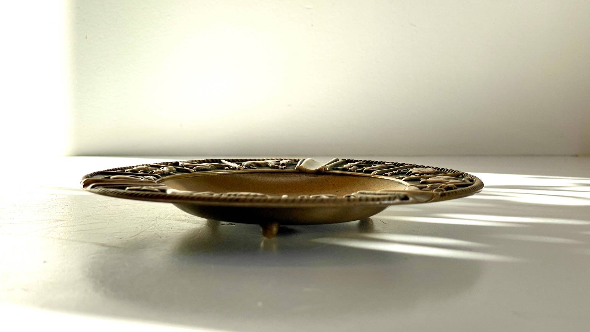 CENDRIER Signes du Zodiaque BRONZE Vintage