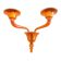 Contemporary Translucent Orange Murano Glass Wall Sconce in Deco’ Style