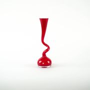 Red vase, Swing Vase, Danish design, manufactured by Normann Copenhagen