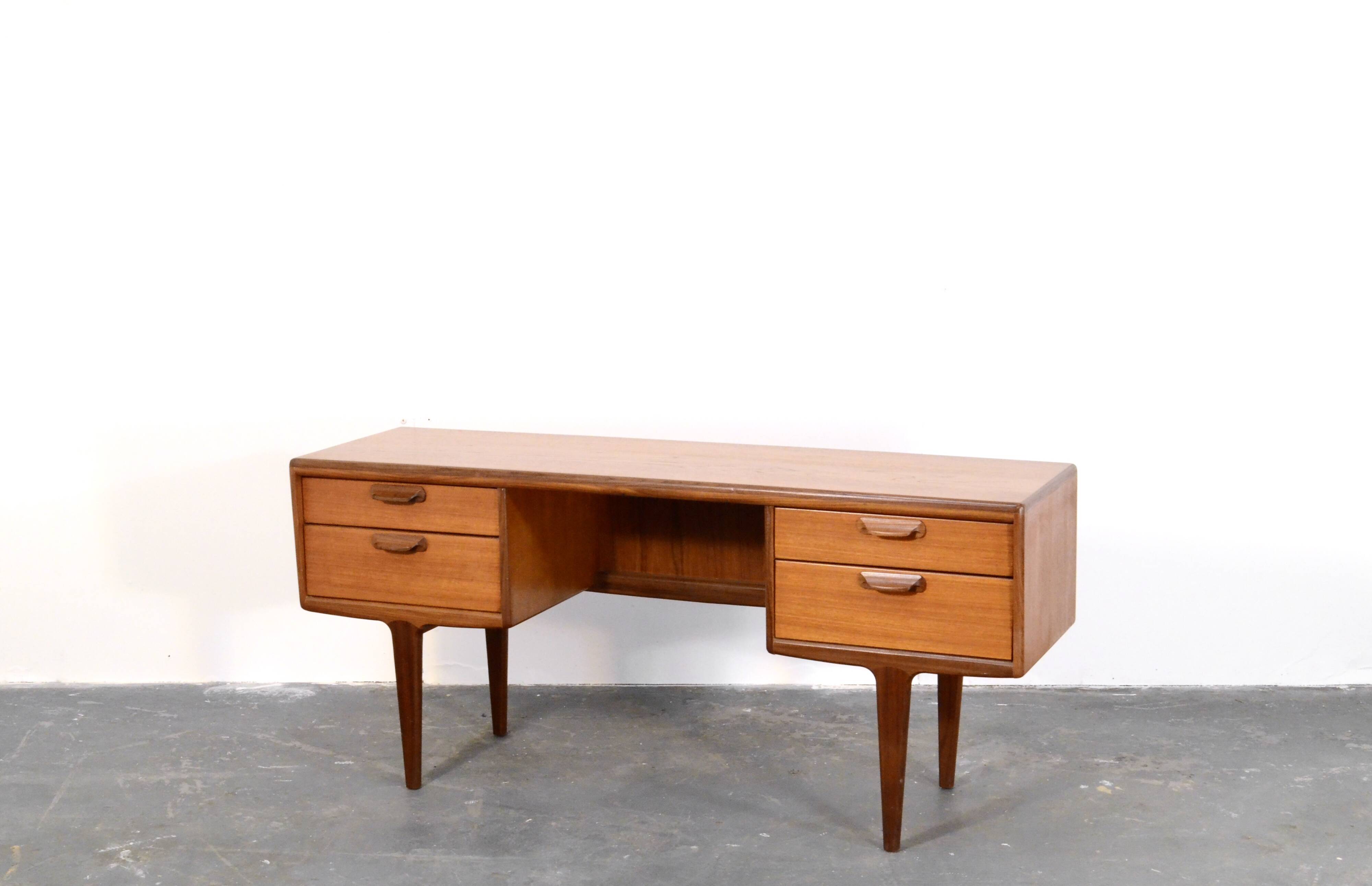 Vintage Midcentury Afromosia Desk From A. Younger Of Great Britain. Deliver