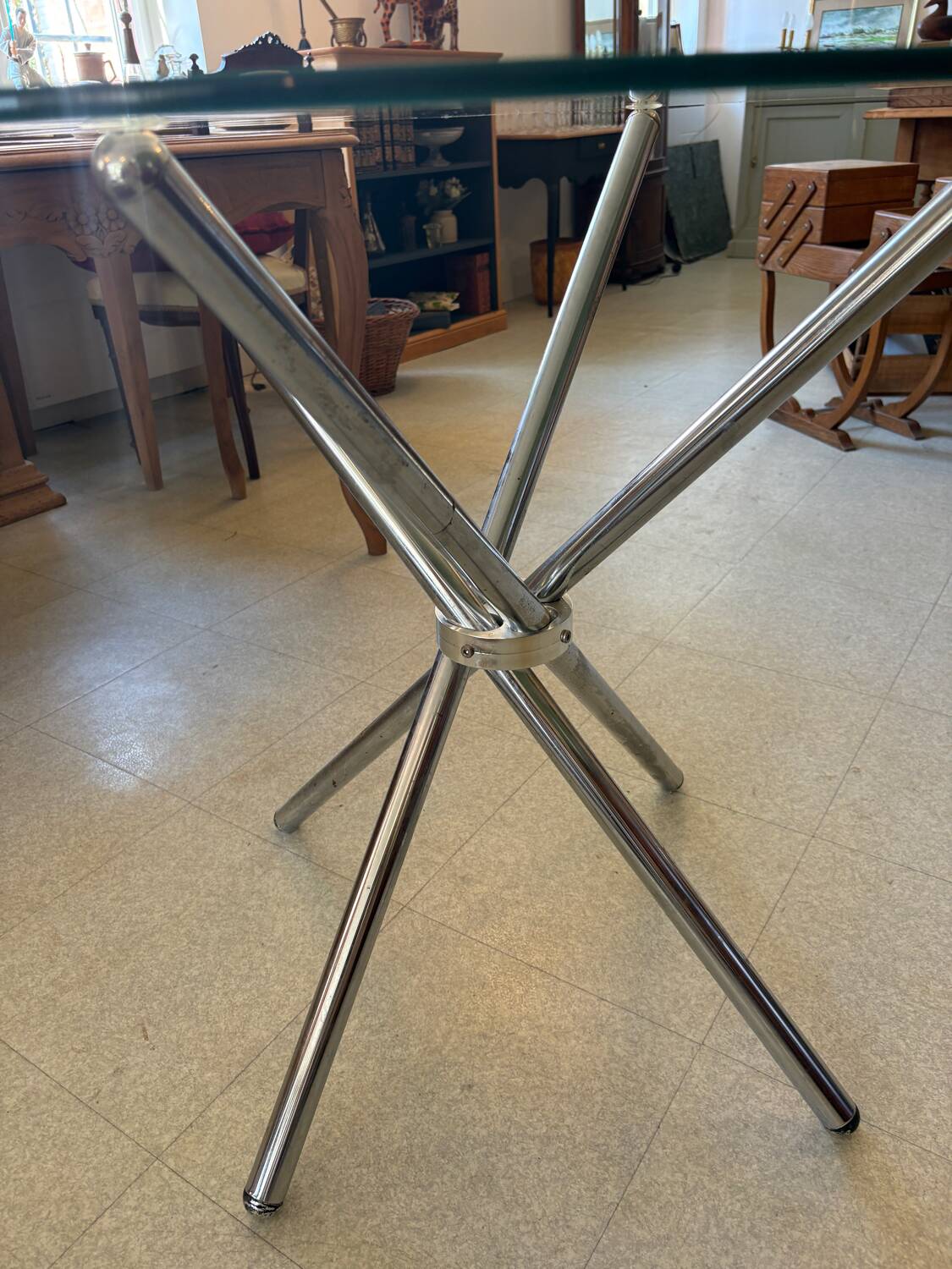 70's glass table