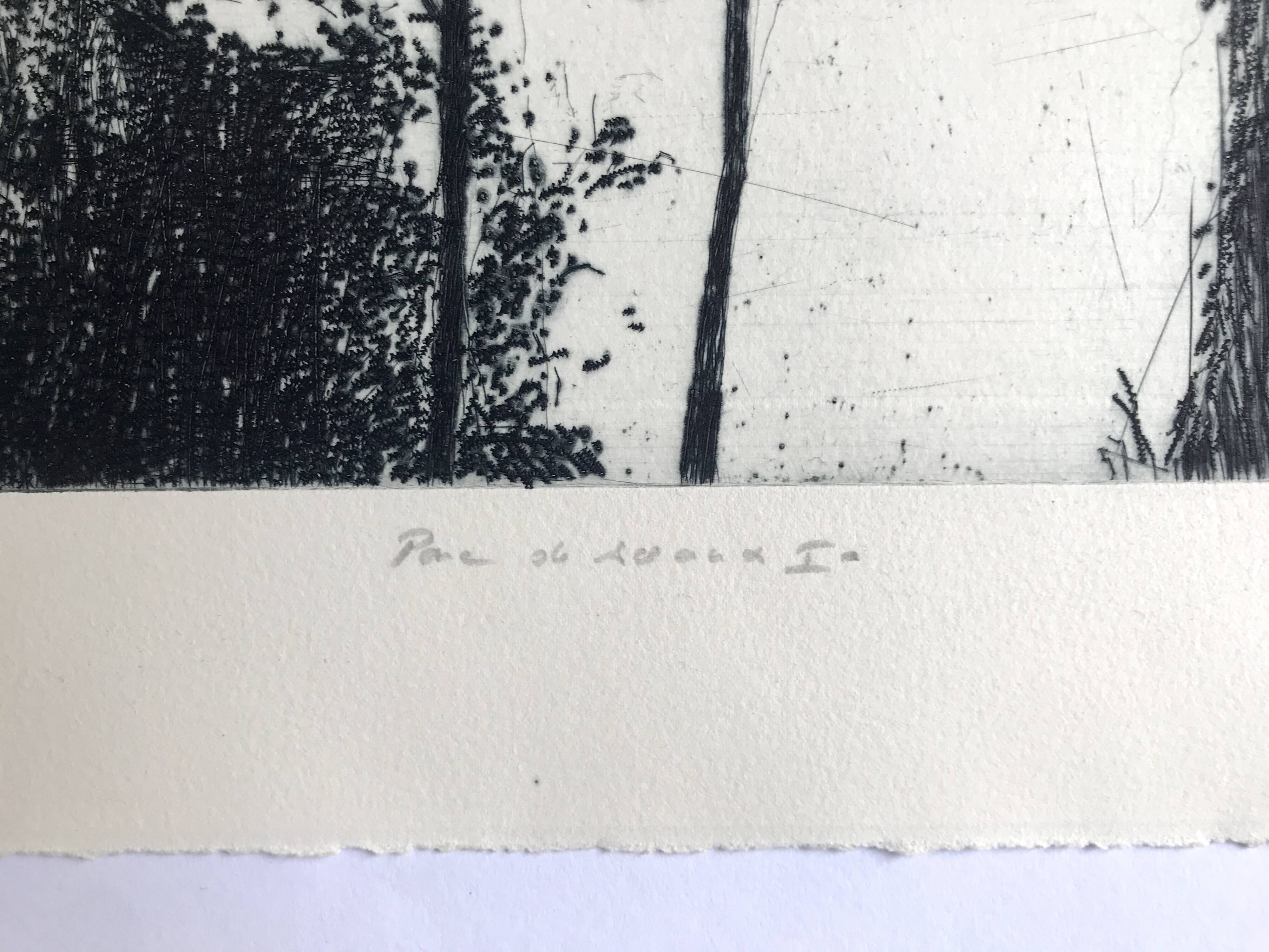 Nicole BOUHARMONT, Parc de Sceaux I, 2003-16. Drypoint signed in pencil