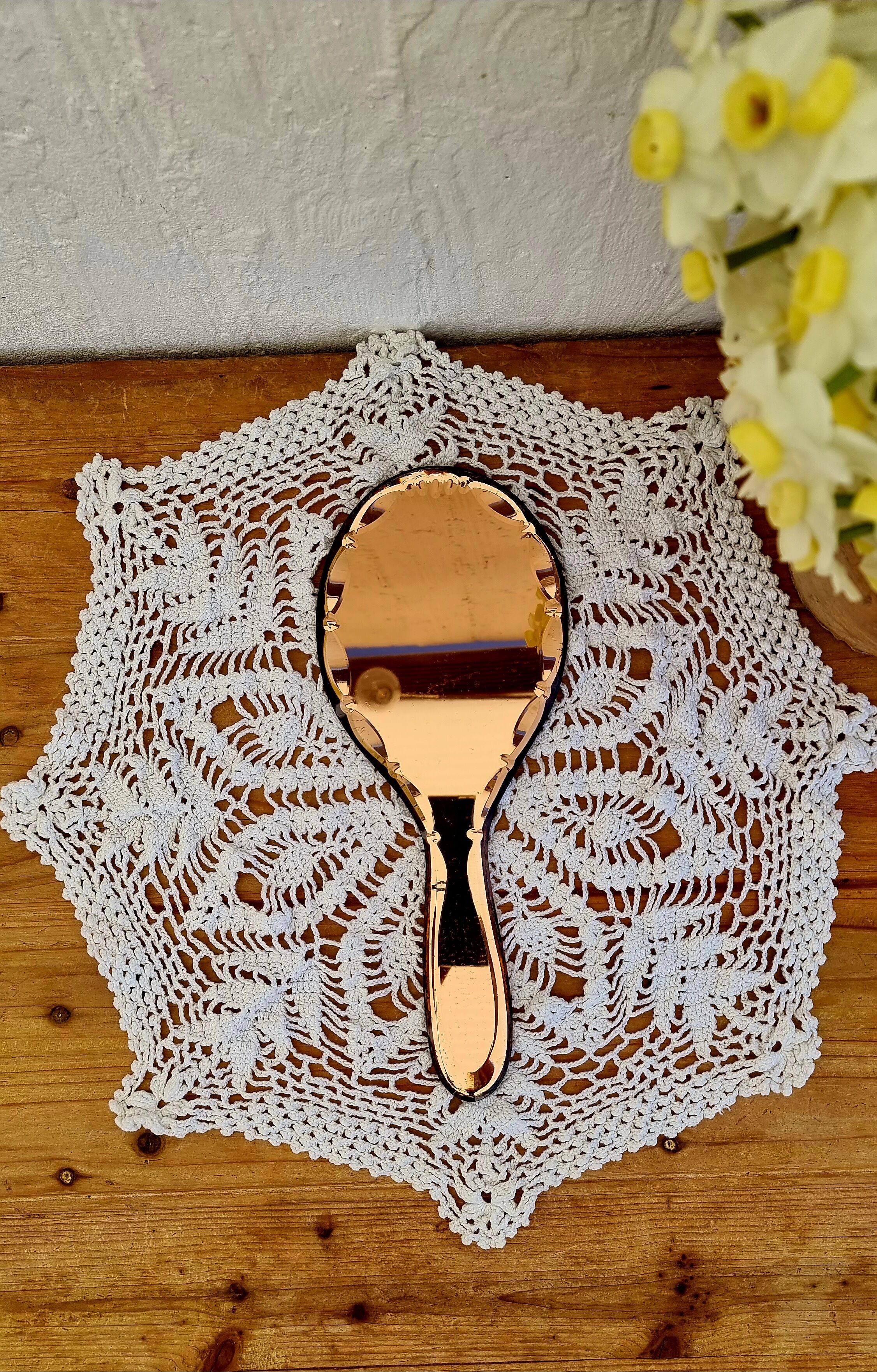 Art Deco style hand mirror