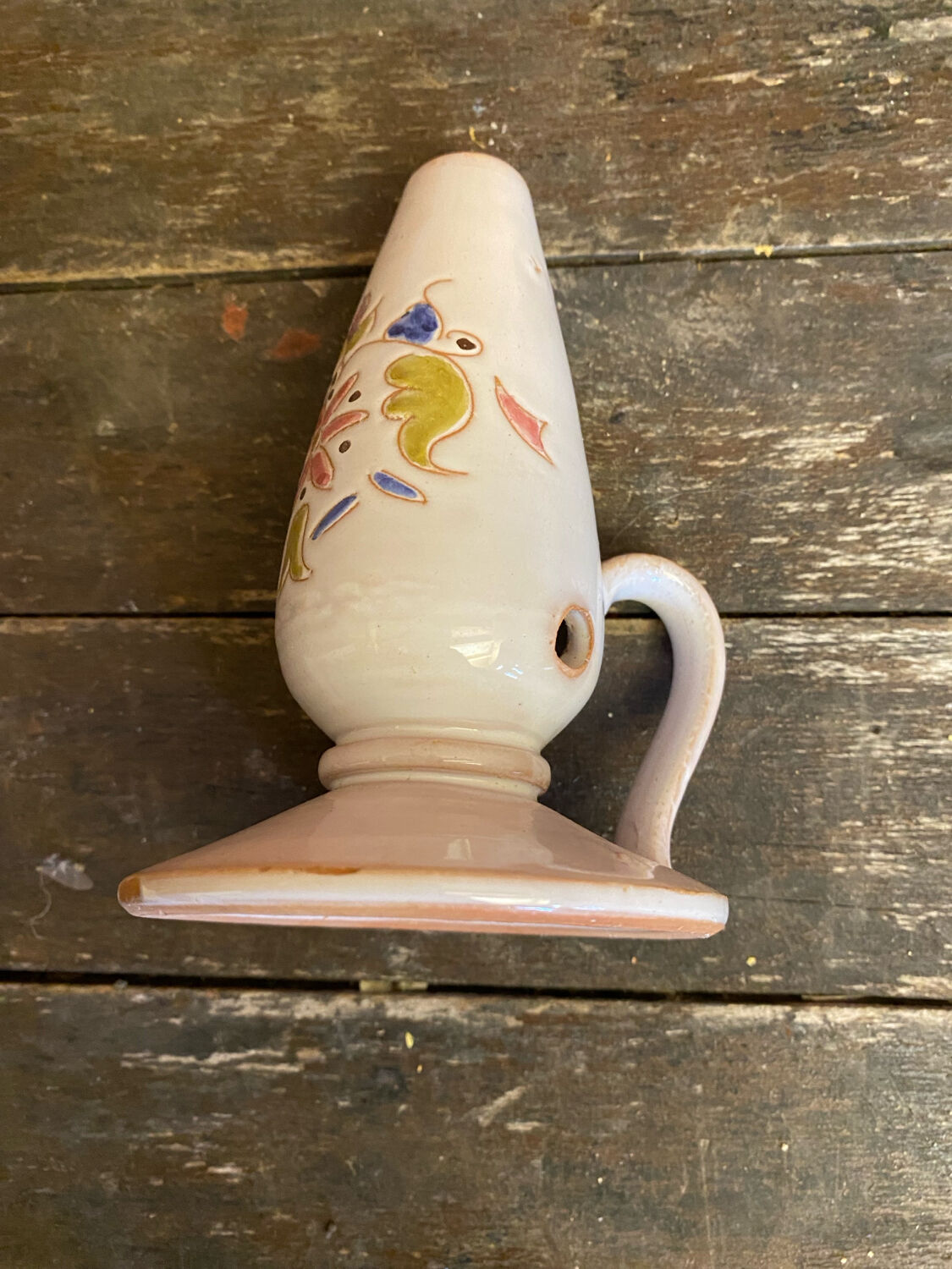 Old Lamp Base White Ceramic Soliflore Vintage Flower Decor