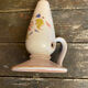 Old Lamp Base White Ceramic Soliflore Vintage Flower Decor