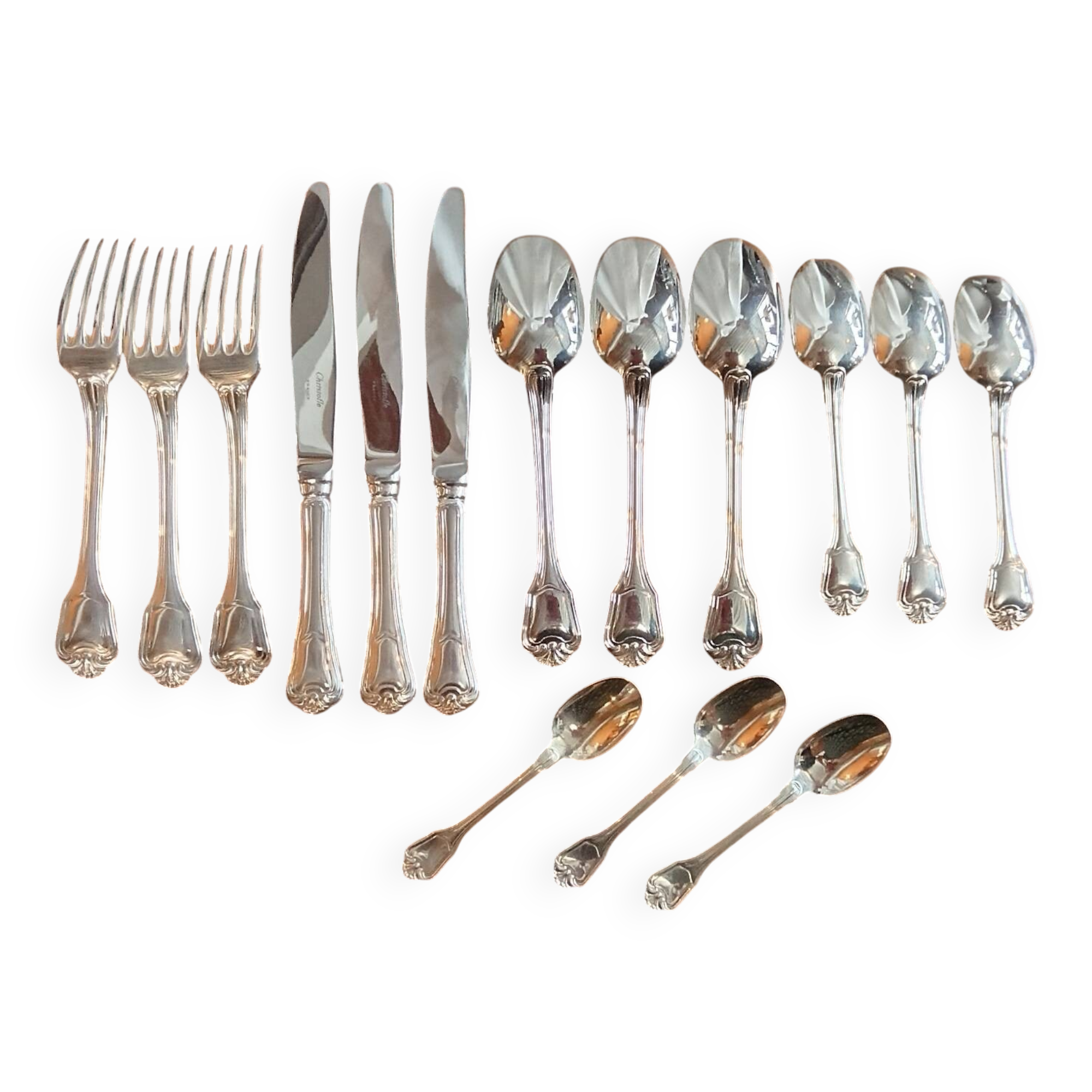 Old Christofle cutlery, Port Royal model, 15 pieces