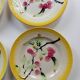 6 Art Deco dessert plates in barbotine. Moulin des Loups.