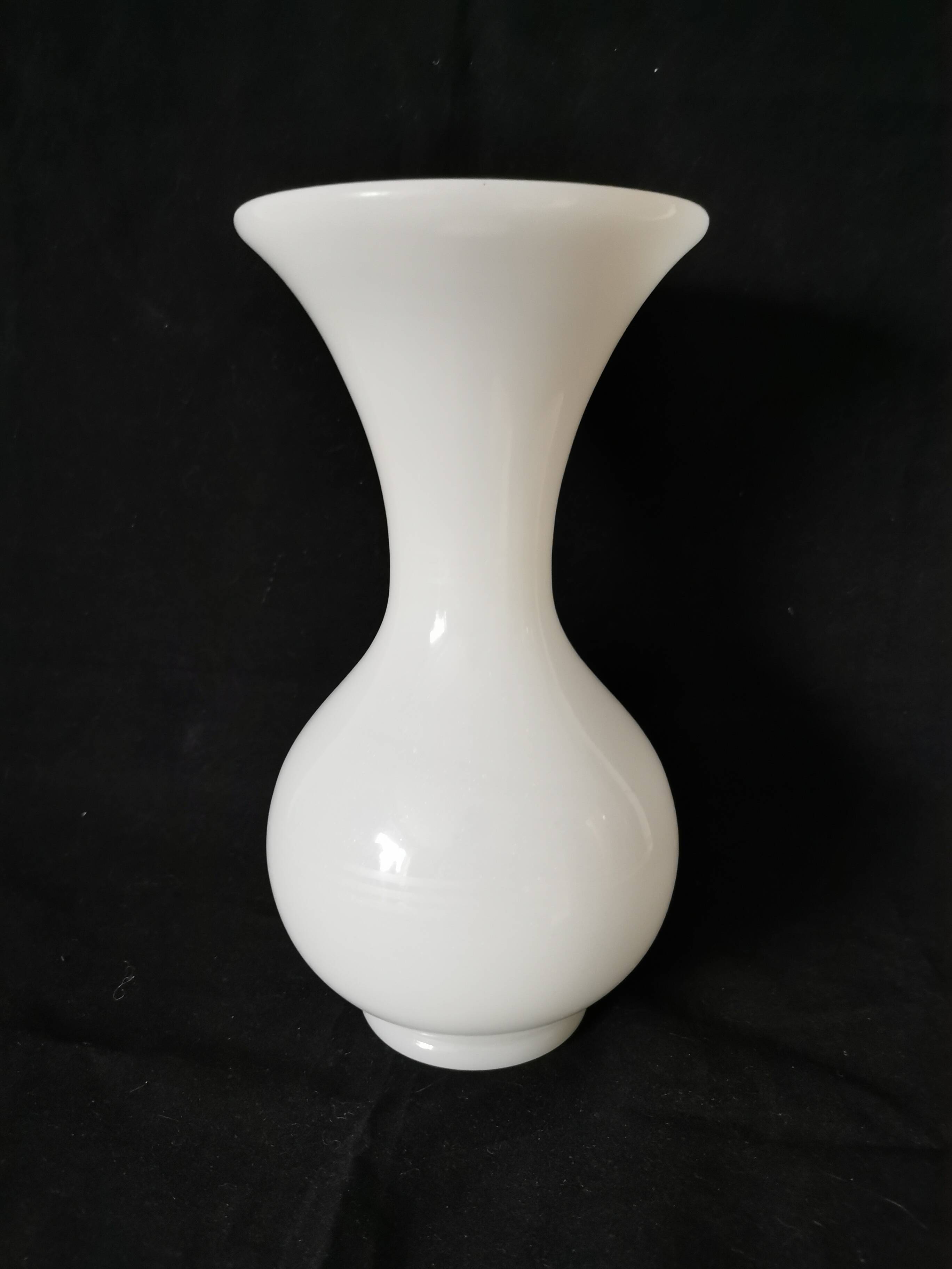 white opaline vase