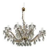 Hand-engraved solid crystal chandelier.