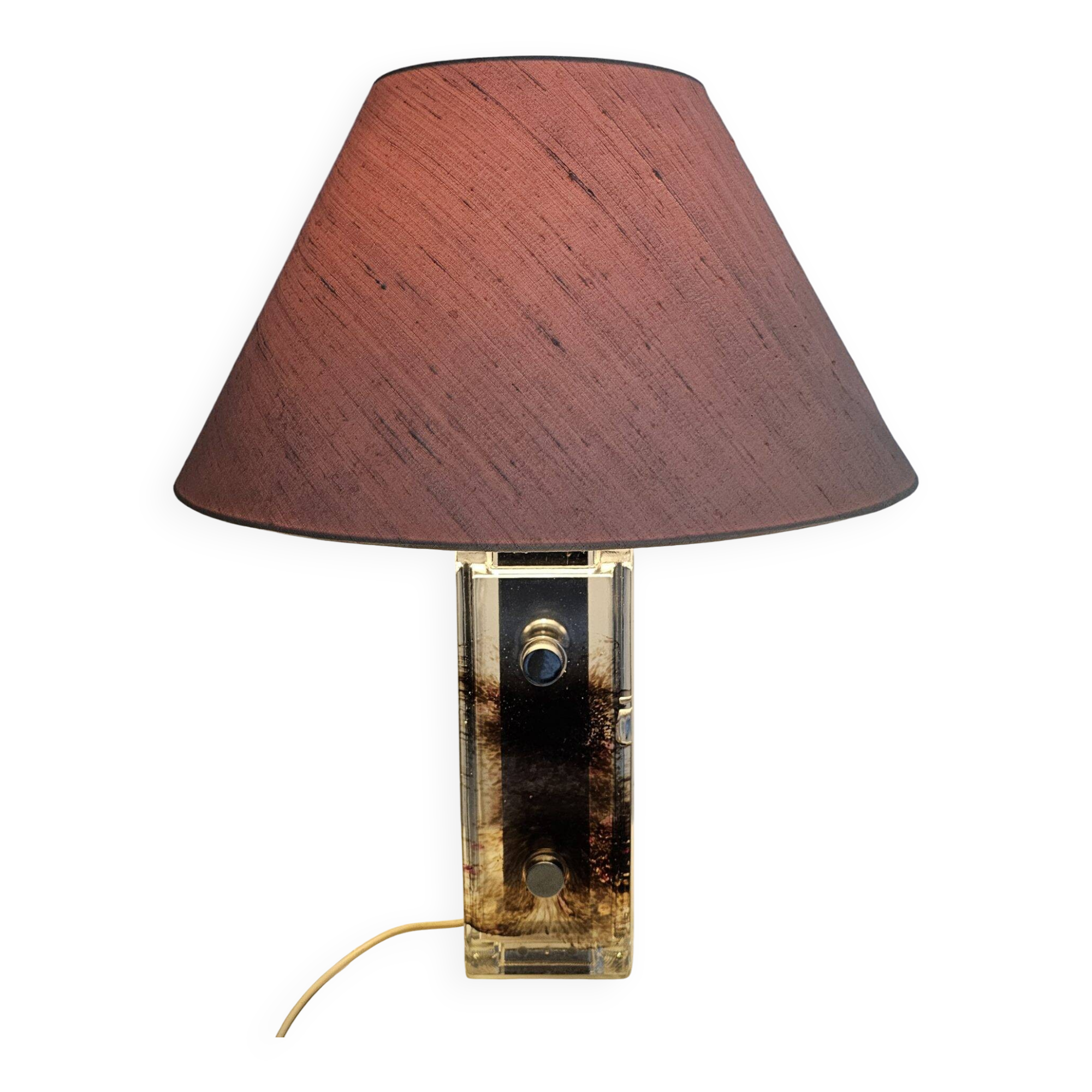 Table lamp from Glashutte Limburg thick glass floral theme