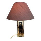 Table lamp from Glashutte Limburg thick glass floral theme