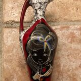 Vintage vase, made of glazed lava stone.