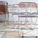 Set of eight pink Plia chairs by Giancarlo Piretti for Castelli