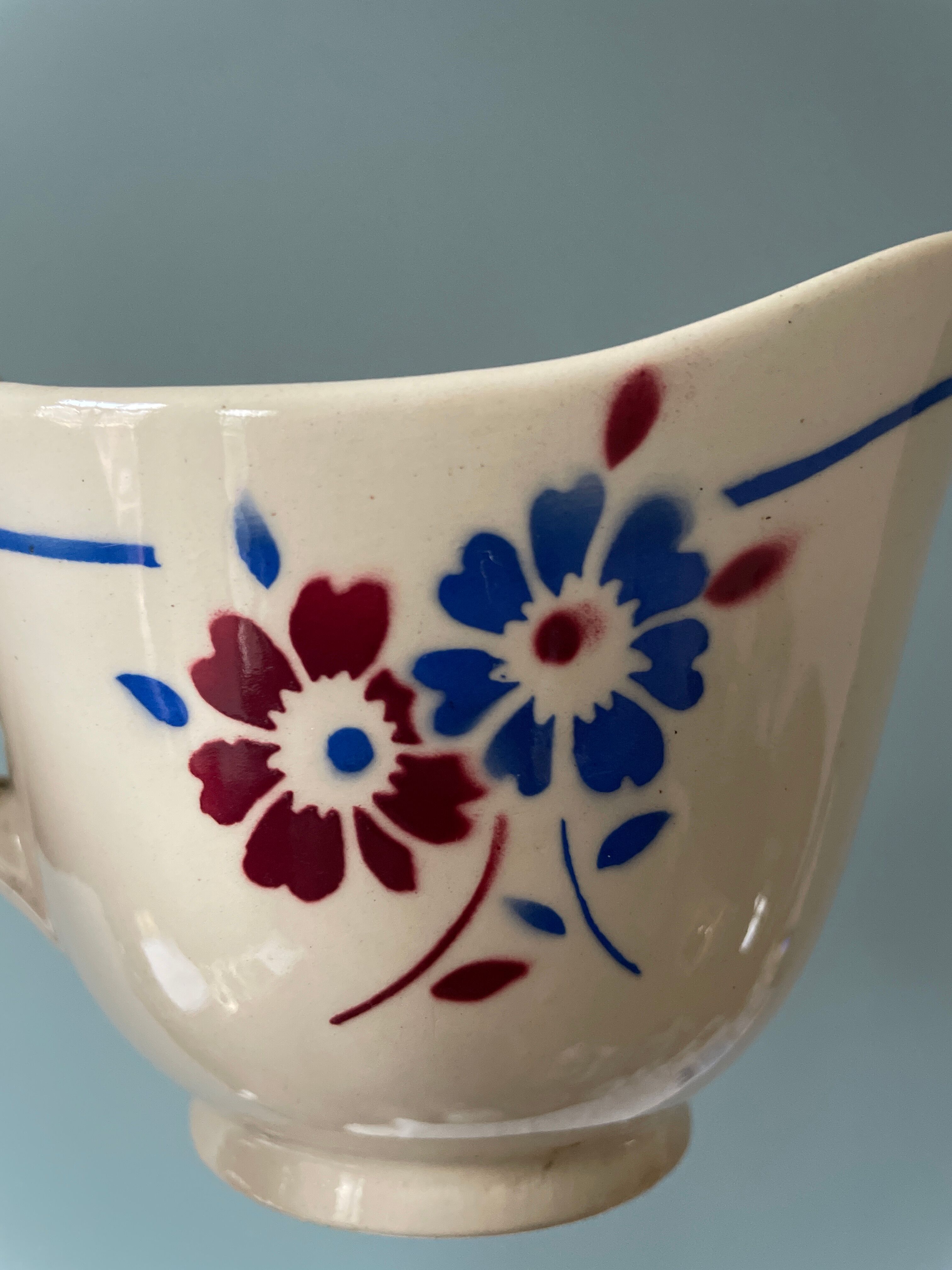 Vintage milk jug, model "Sylvain" earthenware of Lunéville