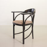 4 Wooden Black Lacquered Thonet Triangle Dining Chairs Model 87, 1980s