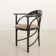 4 Wooden Black Lacquered Thonet Triangle Dining Chairs Model 87, 1980s