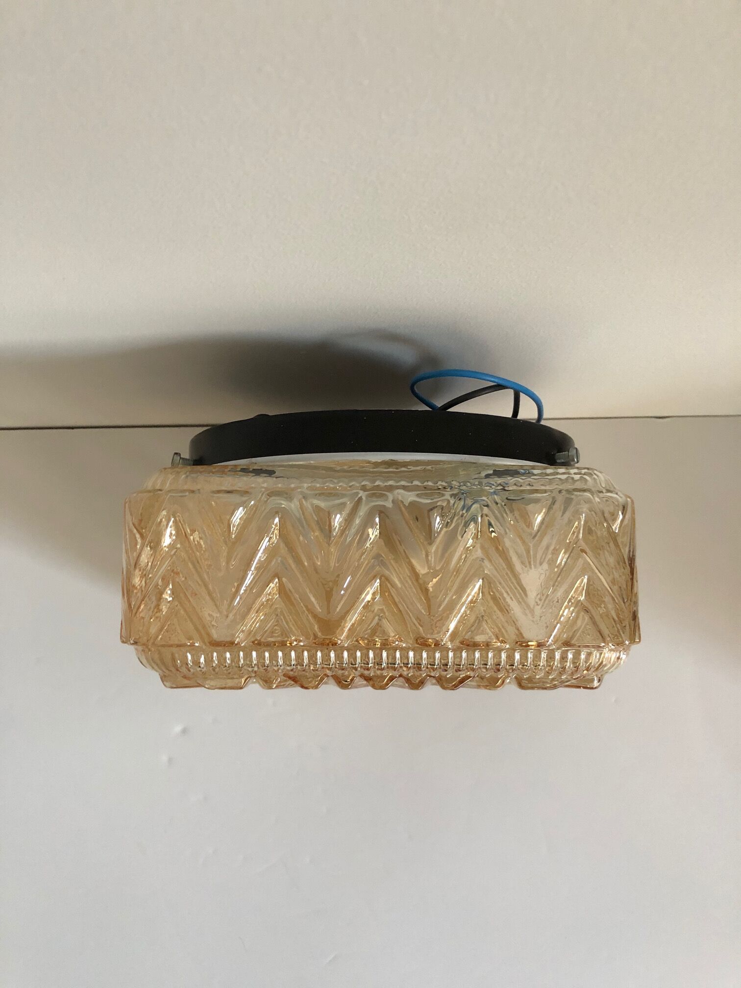 Iridescent square ceiling lamp