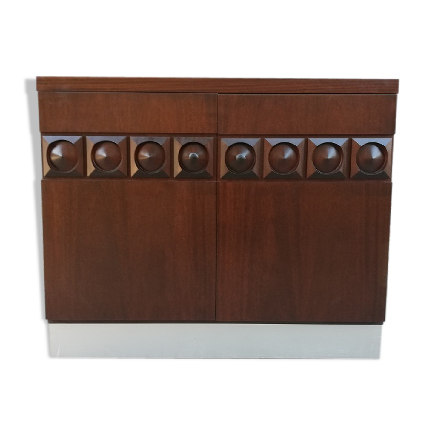 Exotic wood, belgium, 1960's brutalist bar cabinet