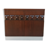Exotic wood, belgium, 1960's brutalist bar cabinet