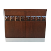 Exotic wood, belgium, 1960's brutalist bar cabinet