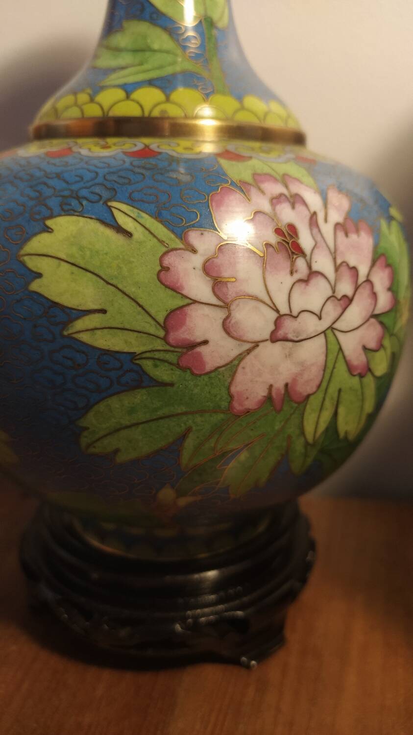 Pair of Chinese cloisonné vases