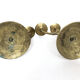 Pair of golden brass candle holders, 1970
