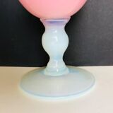 Pink and white opaline vase