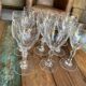 Set of nine cut crystal water glasses