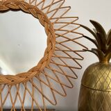 Old rattan mirror