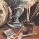 Oil on canvas, studio decor, signed, 1928