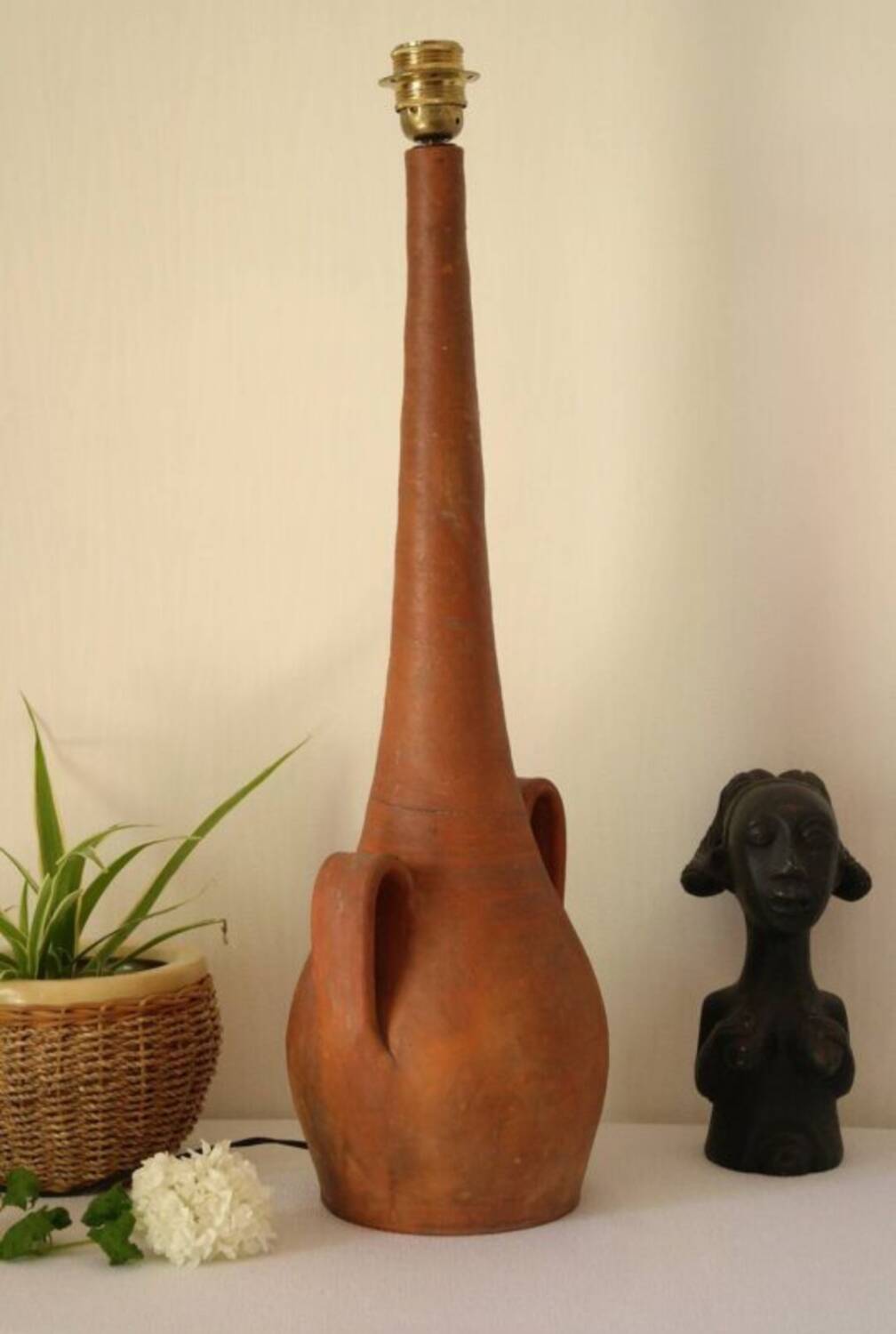 Vintage terracotta lamp base