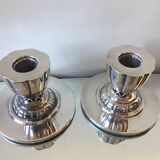 Pair of ART DECO  Silver plated Candleholders