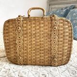 Vintage rattan suitcase