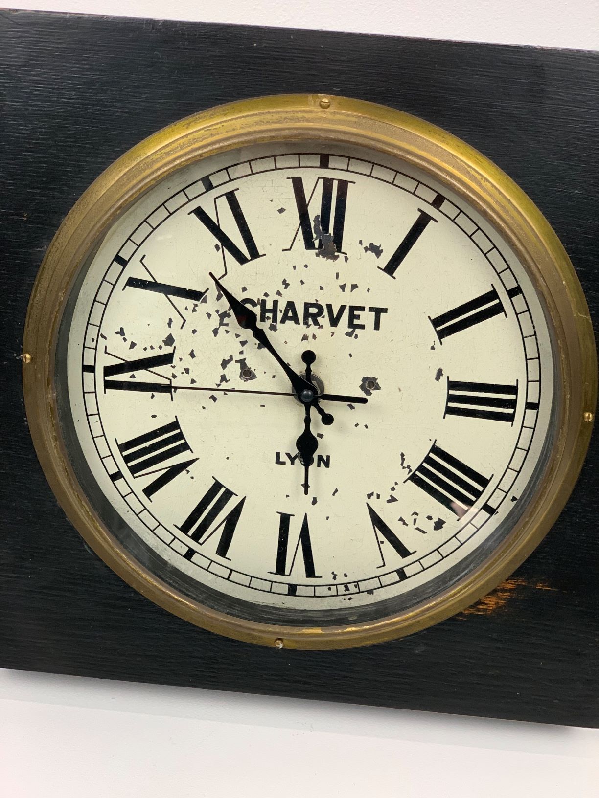 Pendule horloge bois cuivre house charvet lyon