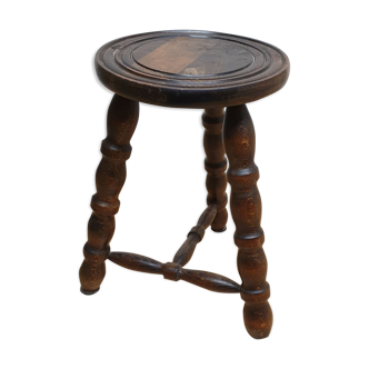 Vintage wooden tripod stool