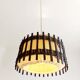 Wood and burlap pendant light, 1970