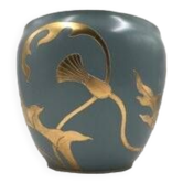 Grand Cache-Pot Art Déco Turquoise, 1890s