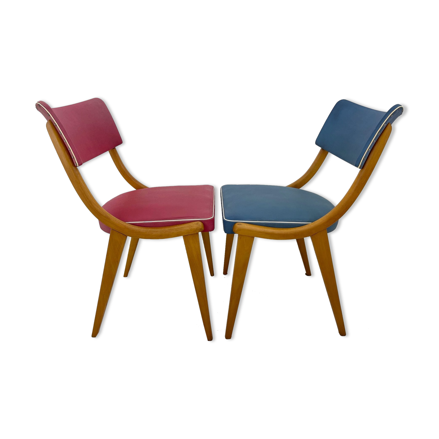Set of 2 Colourful Vintage Chairs, Germany, 1960's